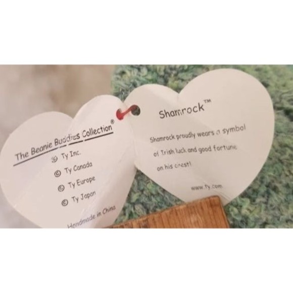 Ty Beanie Buddy Shamrock 2001 St Patrick’s Bear ( approx 14 inches) - Picture 4 of 4